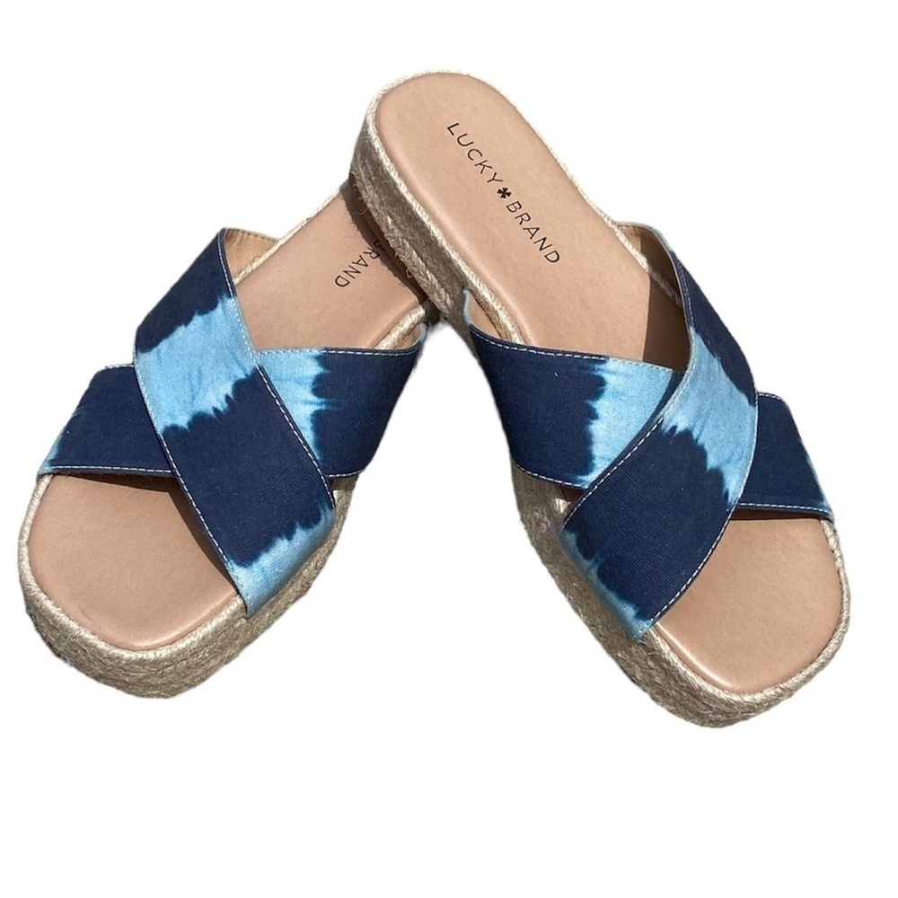 Lucky Brand Gayte Jute Espadrille Platform Sandals Size 7